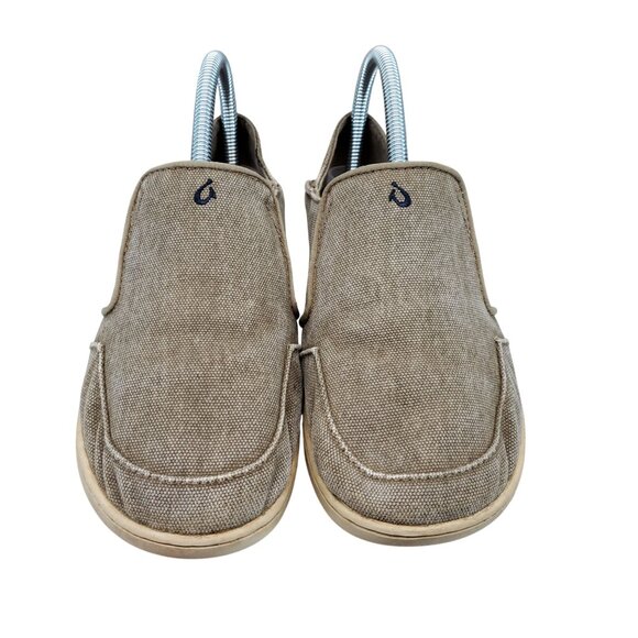 Olukai Shoes Boys Size 5 Brown Canvas Nohea Lole Slip On Sneakers *Read* - Picture 2 of 9